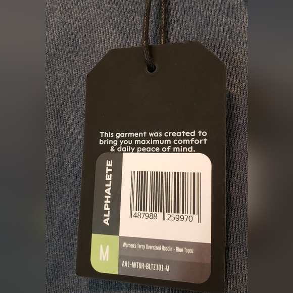 Alphalete Very Terry Hoodie Sweatshirt Medium Sun Bleached Distresssed - Picture 7 of 7